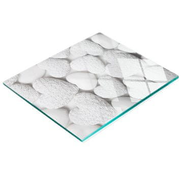 tulup.cz Staklena ukrasna ploča s grafičkim srcima za posluživanje grickalica 60x52 cm
