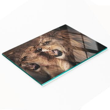 Trajna i elegantna kuhinjska daska od stakla s uzorkom ričući lavovi 80x52 cm