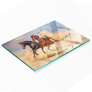 tulup.cz Dekorativna staklena daska za rezanje i posluživanje Galopirajući konji 80x52 cm