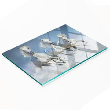 tulup.cz Dekorativna staklena daska za rezanje i posluživanje Galopirajući konji 80x52 cm