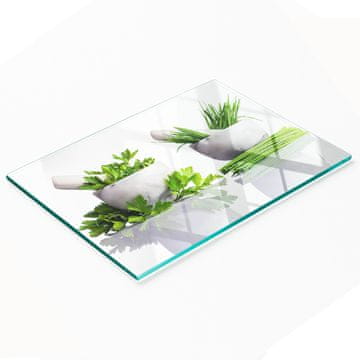 tulup.cz Višenamjenska ukrasna daska za začinsko bilje od kaljenog stakla za kuhinju 80x52 cm