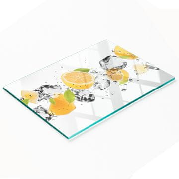 tulup.cz Dekorativna daska za rezanje od kaljenog stakla s motivom limuna i vode 80x52 cm