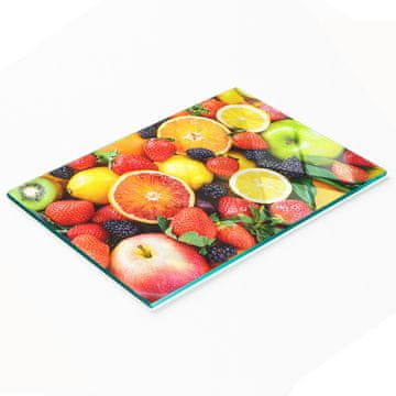 tulup.cz Kuhinjska ploča od kaljenog stakla s ukrasnom grafikom šarenog voća 80x52 cm