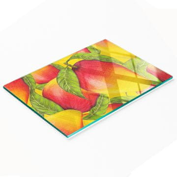 tulup.cz Staklena ukrasna ploča s grafikom za posluživanje mango grickalica 80x52 cm