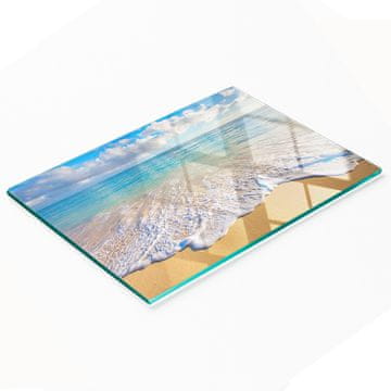 tulup.cz Izdržljiva i elegantna staklena kuhinjska daska s uzorkom havajske plaže 80x52 cm