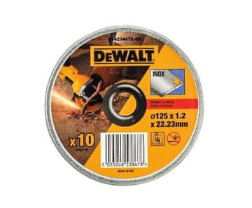 DeWalt metalni rezni disk 125 x 1,2 x 22,2 mm 10 komada od nehrđajućeg čelika
