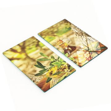 tulup.cz Izdržljive i elegantne staklene ploče s uzorkom kruha s maslinovim uljem 2x30x52 cm