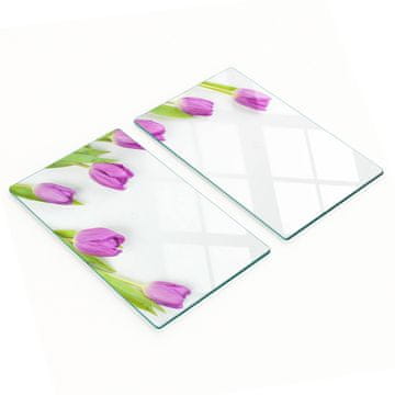 Staklene ploče s ukrasnim uzorkom ljubičasti tulipani 2x30x52 cm