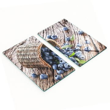 Staklene kuhinjske daske za rezanje s grafikom košare borovnica 2x30x52 cm