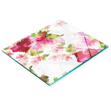 tulup.cz Dekorativna staklena daska za rezanje u kuhinji s akvarelnim cvijećem 60x52 cm