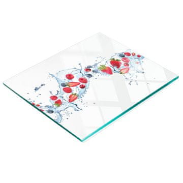 tulup.cz Dekorativna daska za rezanje od kaljenog stakla za kuhinju za voće i vodu 60x52 cm