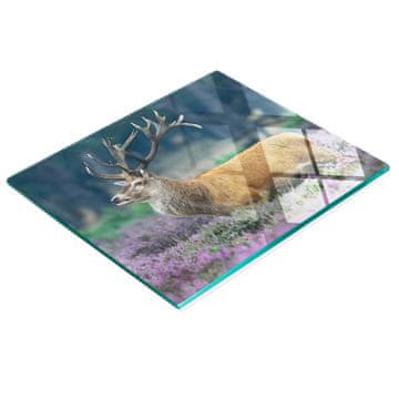 tulup.cz Dekorativna staklena daska za rezanje za kuhinju s motivom jelena u boji lavande 60x52 cm