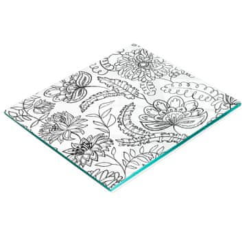 tulup.cz Višenamjenska dekorativna staklena kuhinjska ploča s cvjetnim uzorkom 60x52 cm
