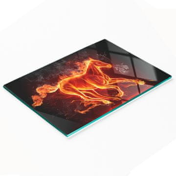 tulup.cz Izdržljiva i elegantna staklena kuhinjska ploča s uzorkom konja u plamenu 80x52 cm