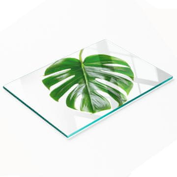tulup.cz Dekorativna staklena daska za rezanje i posluživanje s tropskim lišćem 80x52 cm