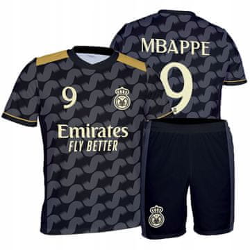 BIG MBAPPE Nogometni dres Crni navijački set Kratke hlače MBAPPE Real 164 NOGOMETNI DRES Crni navijački set Kratke hlače