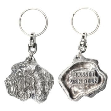 Petit basset griffon vendéen, Basset griffon vendéen - posrebreni privjesak za psa, ukras za torbu, privjesak za ruksak