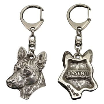 Basenji, Basenji, Kongoanski pas - posrebreni privjesak za ključeve od psa u poklon kutiji, ukras za torbu, privjesak za ruksak od a