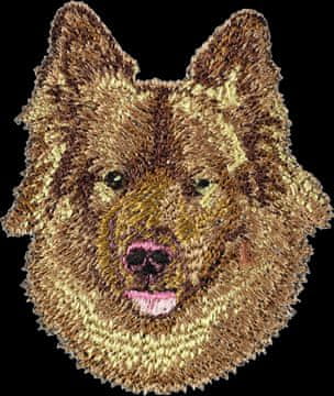 Eurasier, euroazijski - našitak u obliku psa, vezeni našitak, jedinstveni ukras za ruksak tvrtke