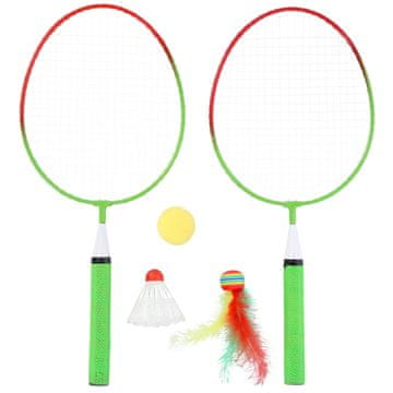 Northix Badminton set, 2 reketa + loptice + loptice, junior