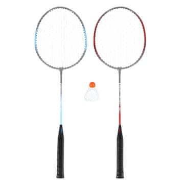 Northix Set za badminton, 2 čelična reketa + loptice za loptanje