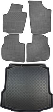 Skoda Rapid Hatchback (5 vrata) od 10.2012-03.2019. SET - gumeni tepisi za automobil + tepih za prtljažnik