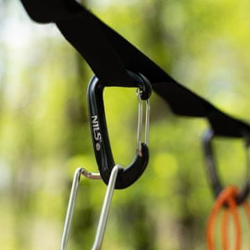 Northix Crni karabiner 12KN, lagan, izdržljiv