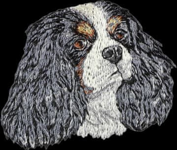 Cavalier King Charles španijel - našitak u obliku psa, vezeni našitak, jedinstveni ukras za ruksak tvrtke