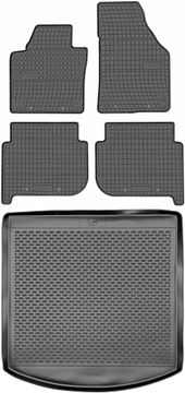Volkswagen Touran I minivan od 2010-2015. komplet - gumeni tepisi za automobil + tepih za prtljažnik