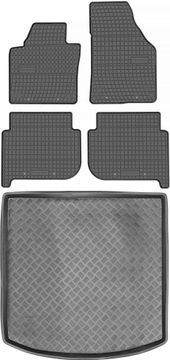 Volkswagen Touran I monovolumen od 2010-2015. Komplet - gumeni podmetači za automobil + tepih za prtljažnik