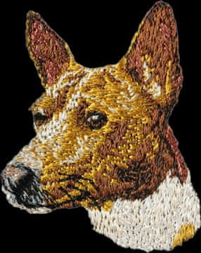 Basenji, Basenji, kongoanski pas - našitak u obliku psa, vezeni našitak, jedinstveni ukras za ruksak tvrtke