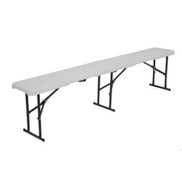 Northix Sklopiva vrtna klupa, bijela, 180 cm