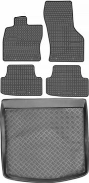 Seat Leon III ST Karavan od 2014-2020. komplet - gumirani podmetači za automobil + tepih za prtljažnik