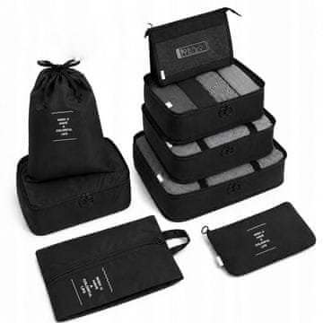 LIVEFY Travel Nest putni set organizatora 8 kom, crni