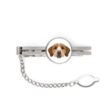 Basset Breton, Basset Fauve de Bretagne - geometrijska kopča za kravatu s fotografijom i natpisom