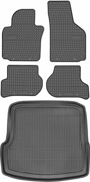 Škoda Octavia II Liftback od 2009-2013. Komplet - gumeni podlošci za automobil i tepih za prtljažnik