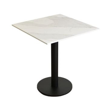 Stol za balkon i vrt vodootporni HPL 12mm 65x65cm Calacatta Olympus okrugla noga