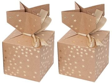 DP Craft Kutijice za poklone sa zlatnim zvjezdicama 10x10cm 2 kom.