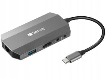 Sandberg USB-C 6u1 putna priključna stanica