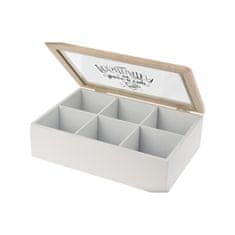 Excellent Houseware Kutija za čaj s pretincima, siva