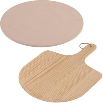 Excellent Houseware Kamen za pečenje pizze s lopaticom