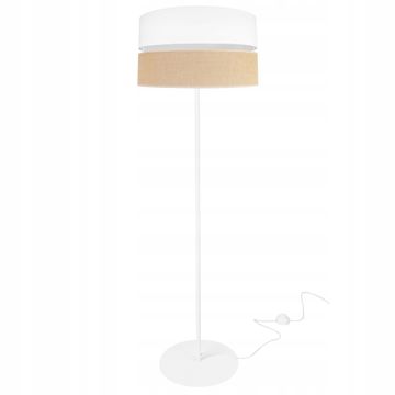 Podna stojeća lampa s metalnim abažurom, bijela, 40 cm