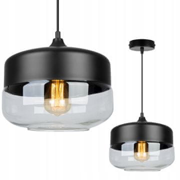 Lampa stropna wisząca, plafonija sa staklenim staklom LED