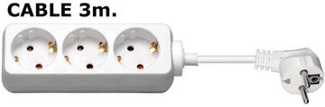 MicroConnect Schuko utičnica s 3 kontakta, 3 m, bijela