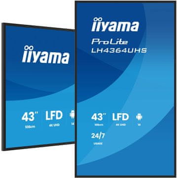 iiyama LH4364UHS-B1AG 43" 4K LED Android 24/7