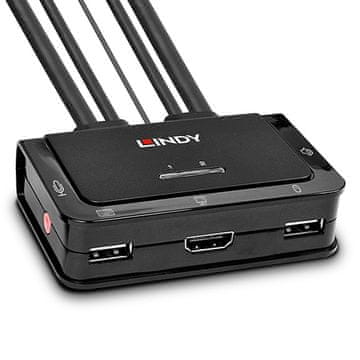 Lindy 42340 USB KVM HDMI 2x1 1080p crni