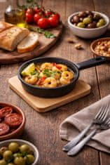 Željezna posuda za tapas s bambusovom podlogom