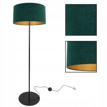 Podna stojeća lampa na tronošcu, krom, abažur od velura