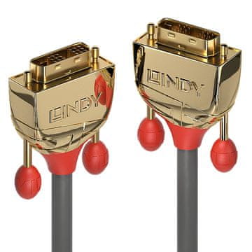 Lindy 36217 DVI kabel 20 m DVI-D zlatni, sivi