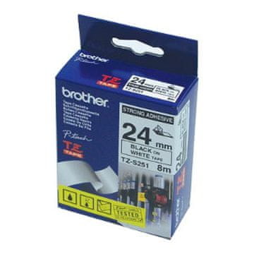 BROTHER TZ-S251 trake za označavanje, crno na bijeloj podlozi